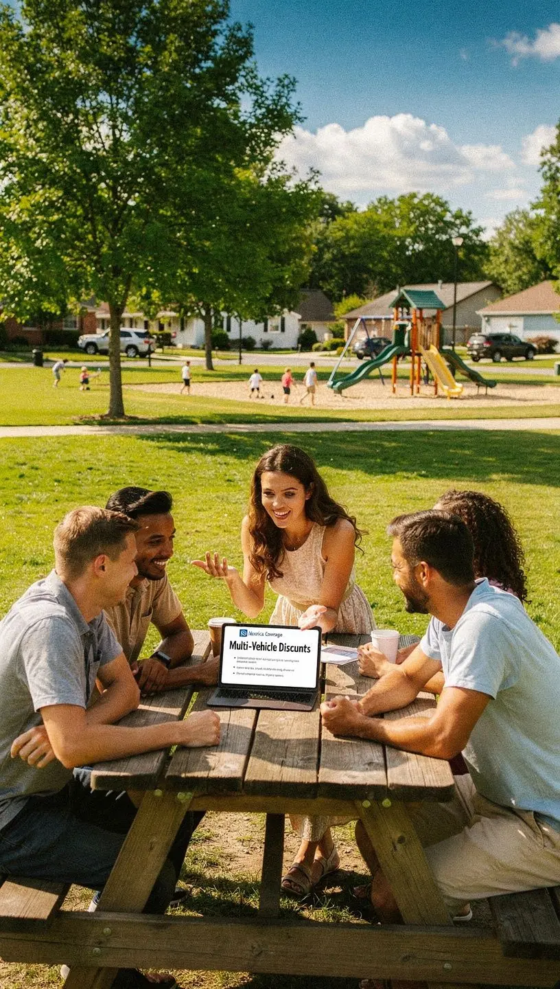 Bezpieczne auto zaparkowane na tle miasta, symbolizujące pełną ochronę ubezpieczeniową.