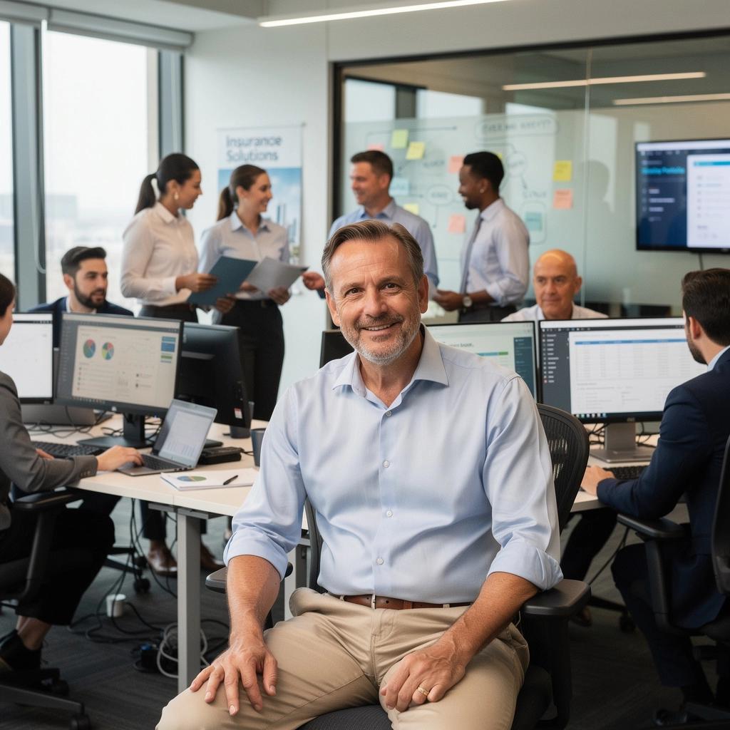 Konsultacja ubezpieczeniowa z agentem w biurze.